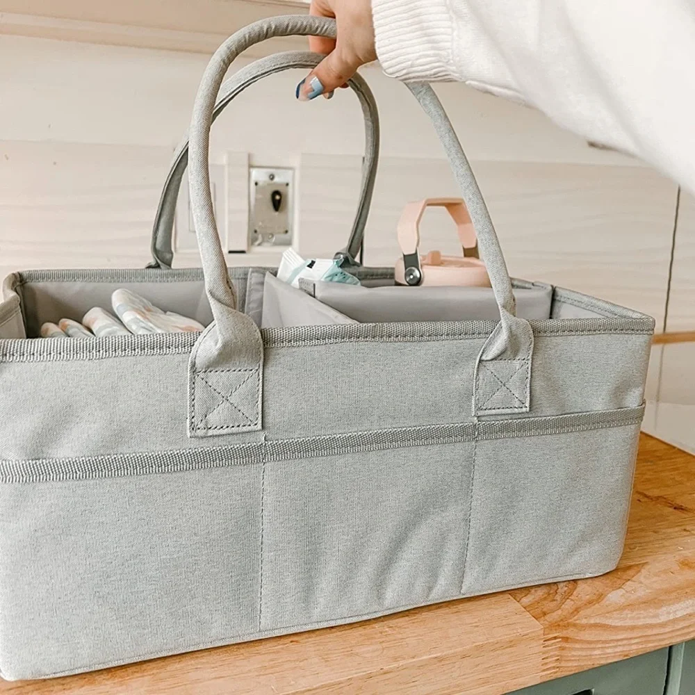 Gray Baby Diaper Caddy